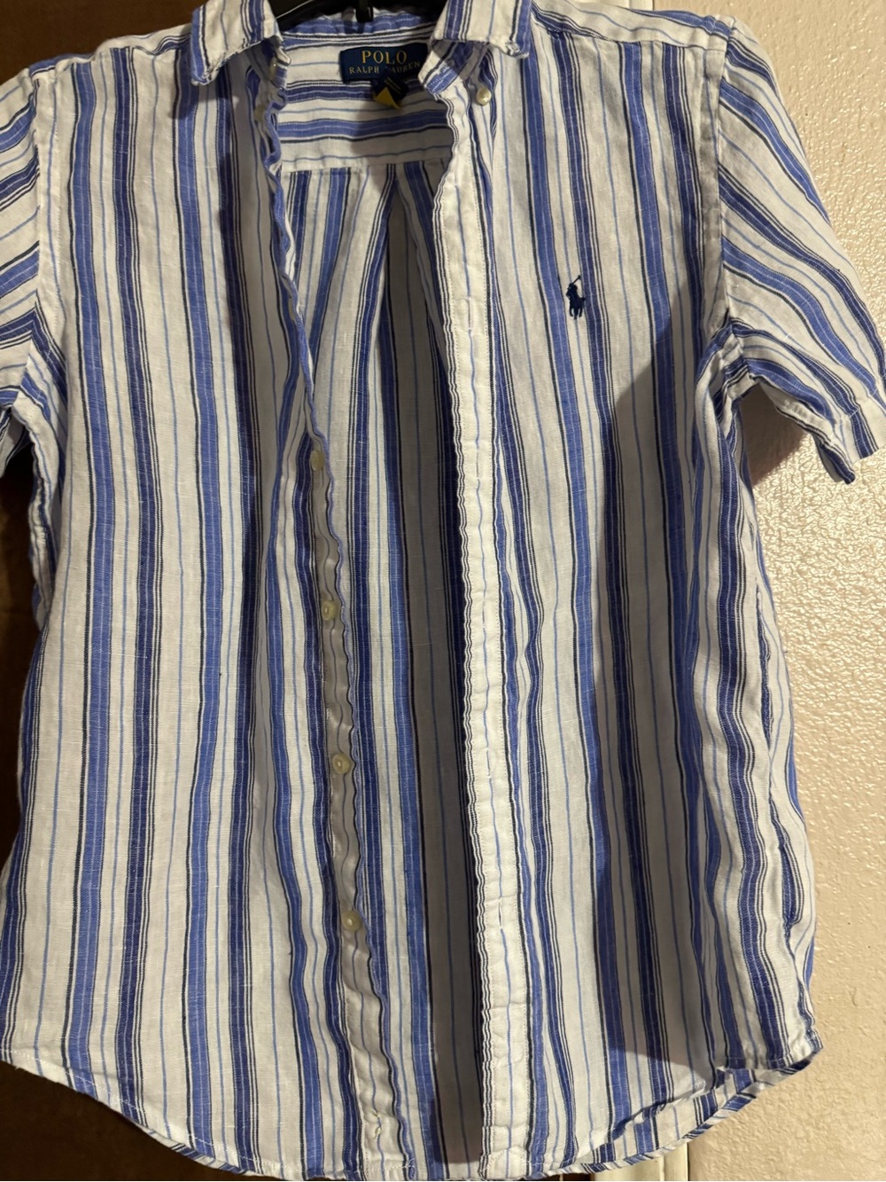 Girls Polo by Ralph Lauren Blue & White Striped Short-Sleeve Shirt